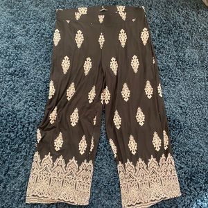 Roz & Ali Wide Leg Dress Pants (Black/White)